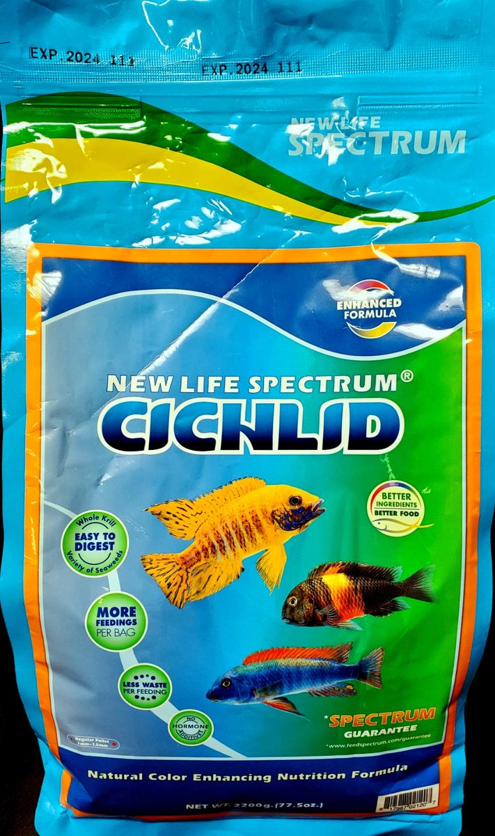 NEW LIFE SPECTRUM CICHLID FORMULA FISH FOOD 1 mm PELLETS 2200 GM BAG